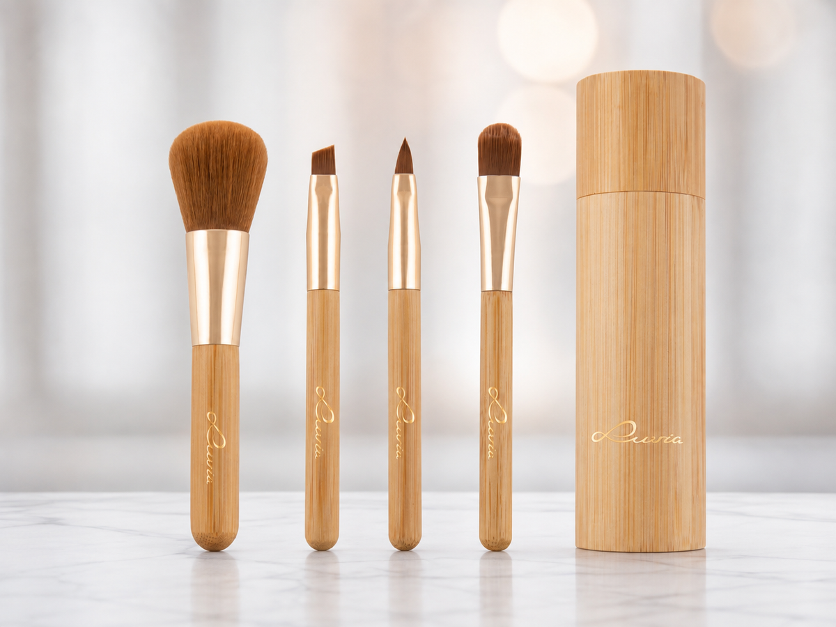 Luvia Travel Bamboo Tube – Set de 4 pinceaux format voyage